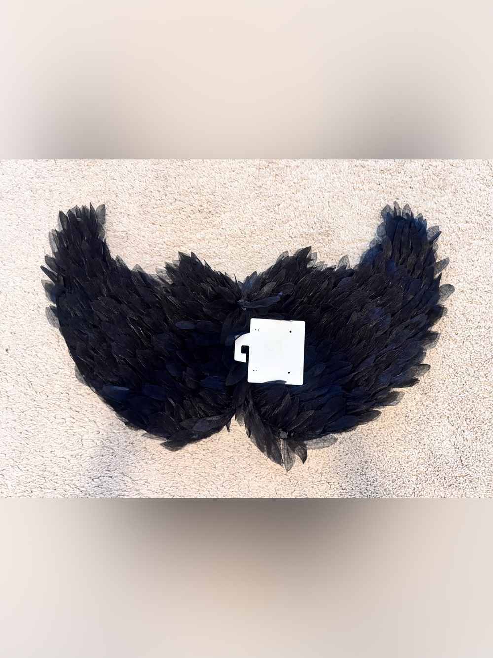 Bundle of 3 fallen angel black fabric feather wings Halloween costume accessory